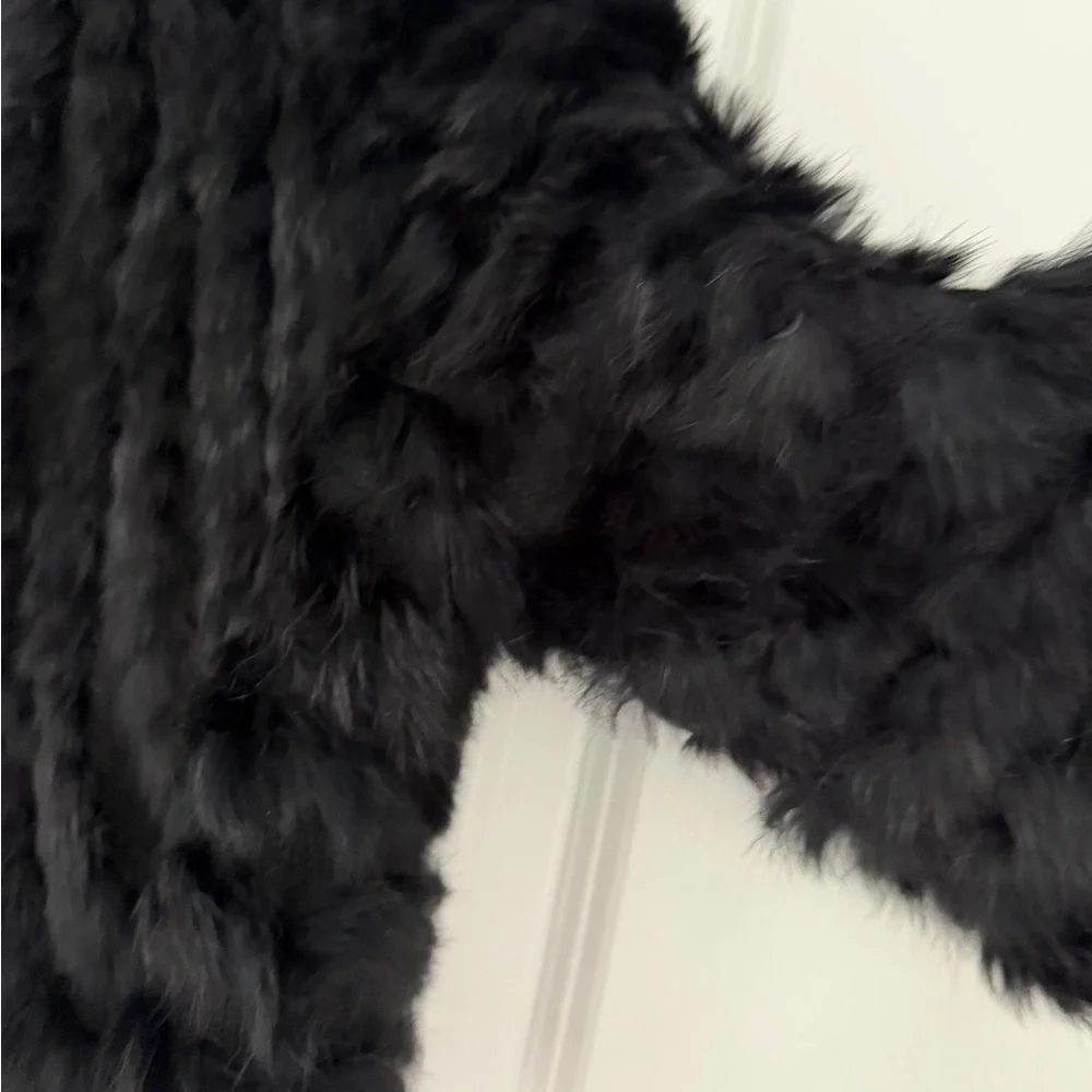 Black (Rabbit)  Fur Bolero Jacket -size S
